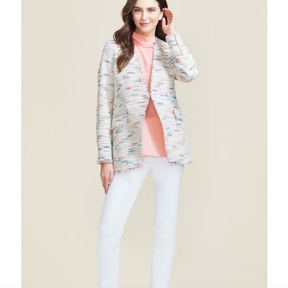 Pearl by lela rose tweet blazer Sz 8 jacket double breasted lined A14C